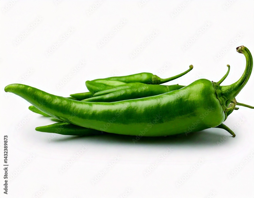 Green Chili isolated on a withe background Green Chili isolated on a withe background
