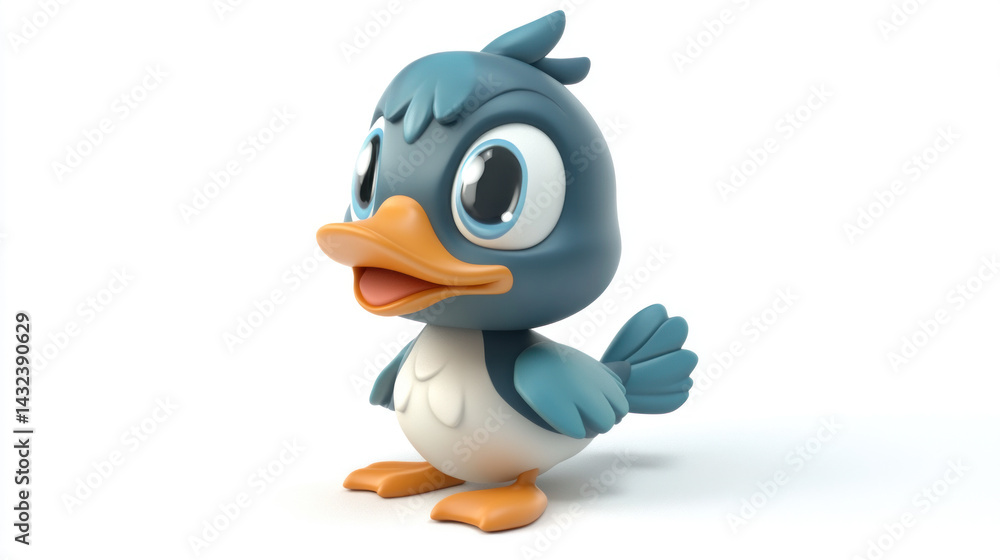 Obraz premium 3d penguin with a sign