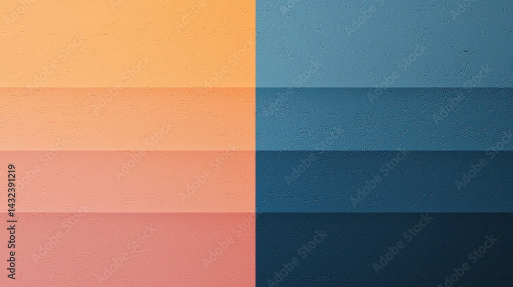 Fototapeta premium A visually striking image showcasing horizontal color gradients in warm and cool tones, creating an abstract and textured appearance.
