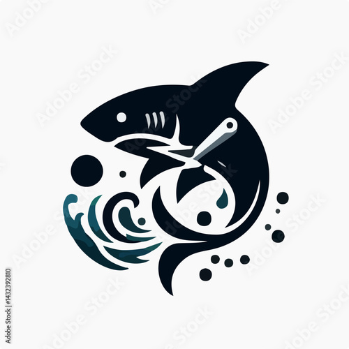 vector illustration of a shark
