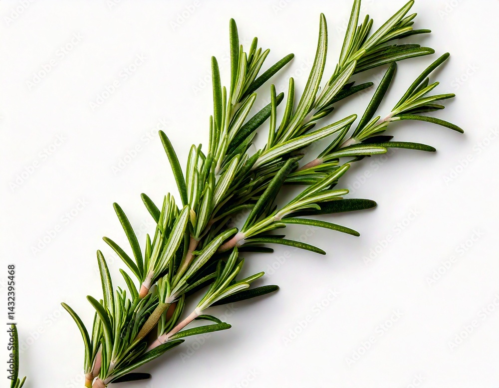 Fototapeta premium Rosemary isolated on white background, Top view, generative ai