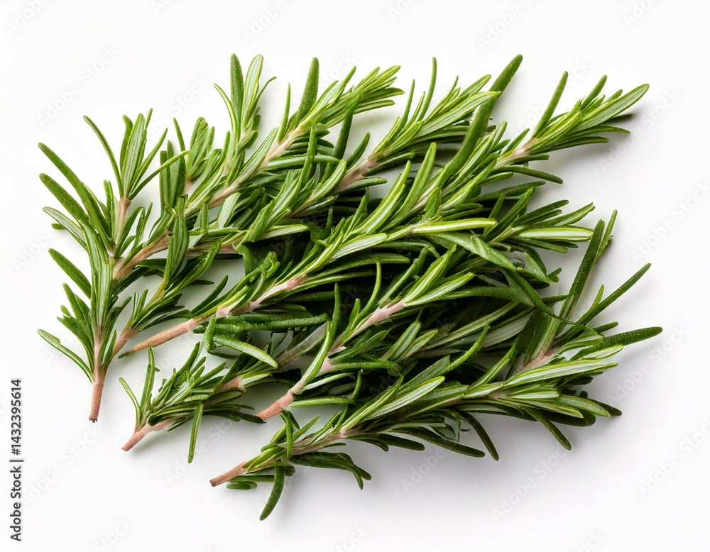 Obraz premium Rosemary isolated on white background, Top view, generative ai