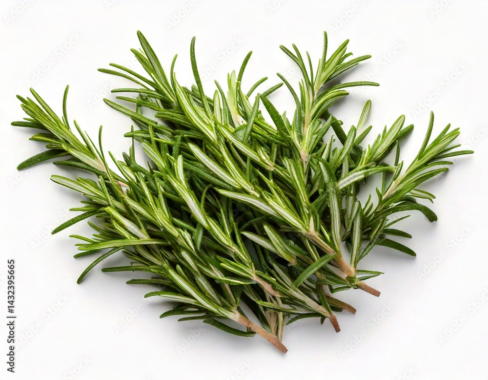 Fototapeta premium Rosemary isolated on white background, Top view, generative ai