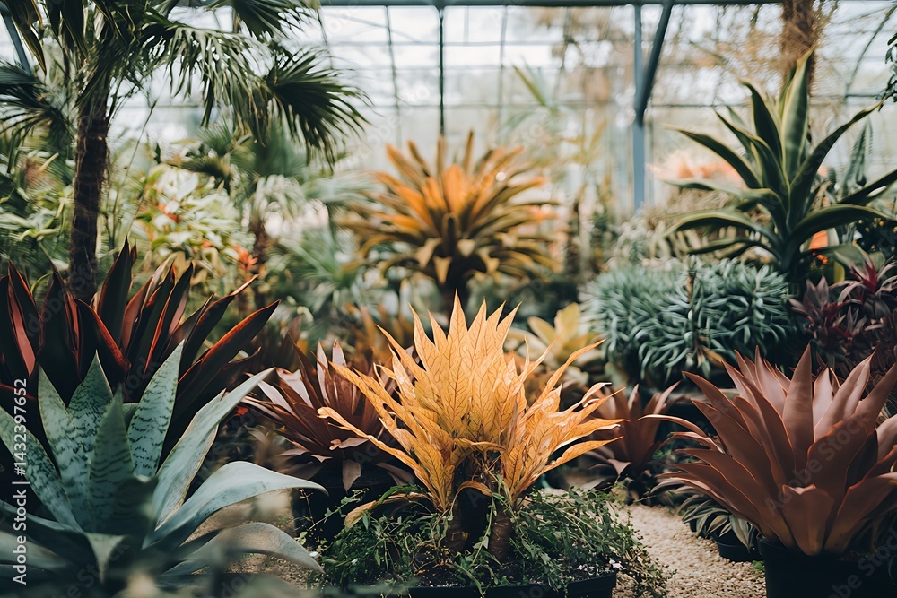 Fototapeta premium a group of brown and green plants