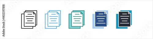 Documents Icon In Different Style Vector