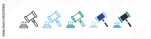 Gavel Icon In Different Style Vector