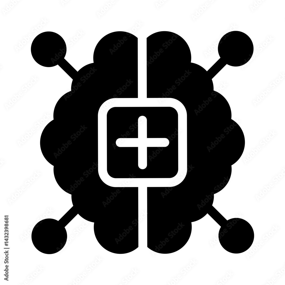 AI healthcare glyph icon AI healthcare glyph icon