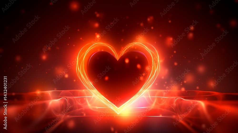 Neon heart on a dark background. Valentine's Day. Vector illustration Neon heart on a dark background. Valentine's Day. Vector illustration