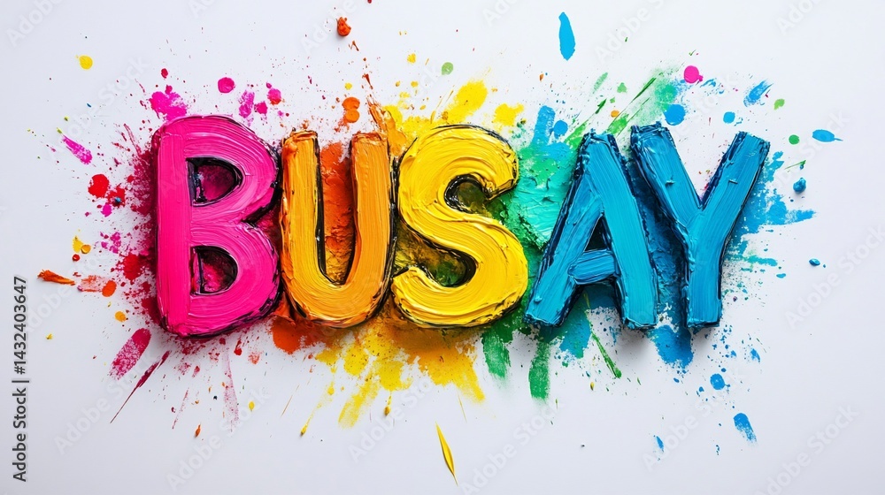Vibrant painted text art Vibrant painted text art