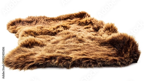 Luxurious Bearskin Rug Isolated on White Background - Premium Quality Interior Decor Image
