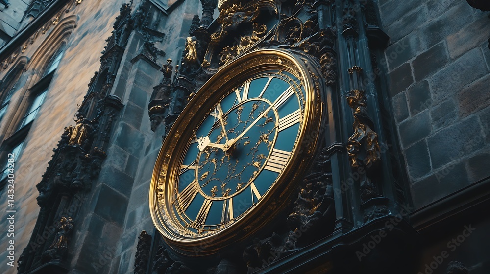Fototapeta premium Old clock in the city center of Stockholm, Sweden, Scandinavia
