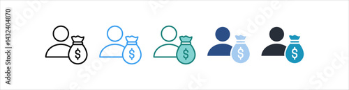 Investor Icon In Different Style Vector