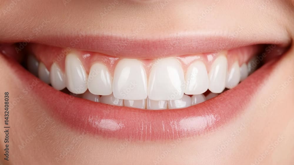 Close Up of Bright, Healthy Smile Showcasing White Teeth and Smooth Lips, Highlighting Dental Hygiene and Oral Care for Beauty and Confidence in Health. Close Up of Bright, Healthy Smile Showcasing White Teeth and Smooth Lips, Highlighting Dental Hygiene and Oral Care for Beauty and Confidence in Health.