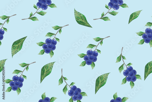 set of blue flowers