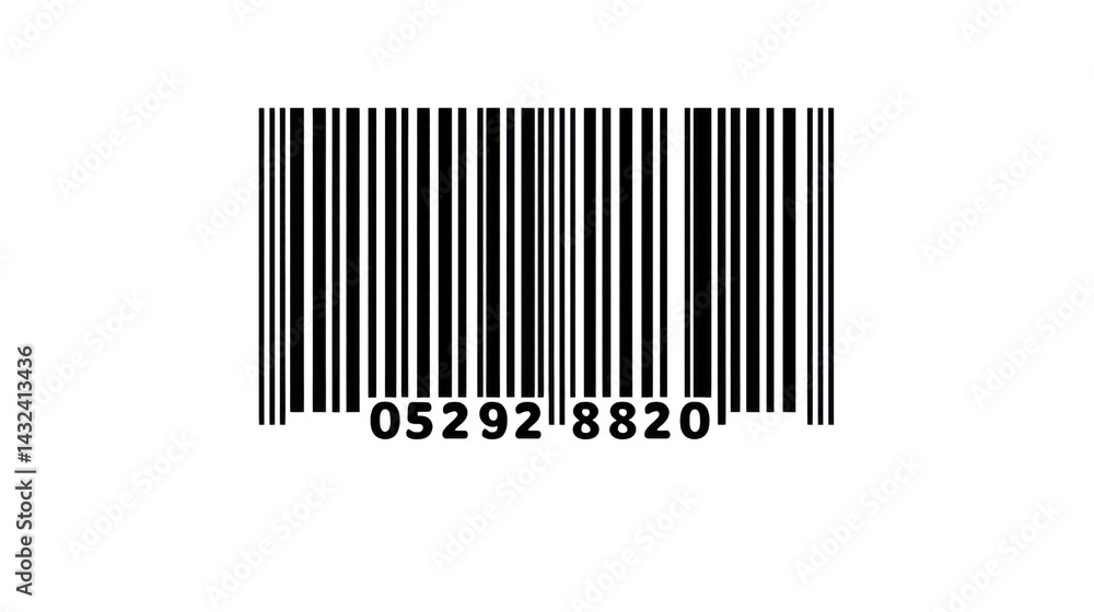 Barcode: A barcode, with parallel black lines of varying widths and numerical digits, typically used to identify and track items Barcode: A barcode, with parallel black lines of varying widths and numerical digits, typically used to identify and track items