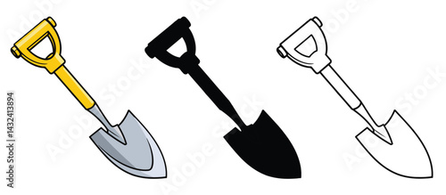 shovel vector illustration in cartoon flat style,icon,building equipment