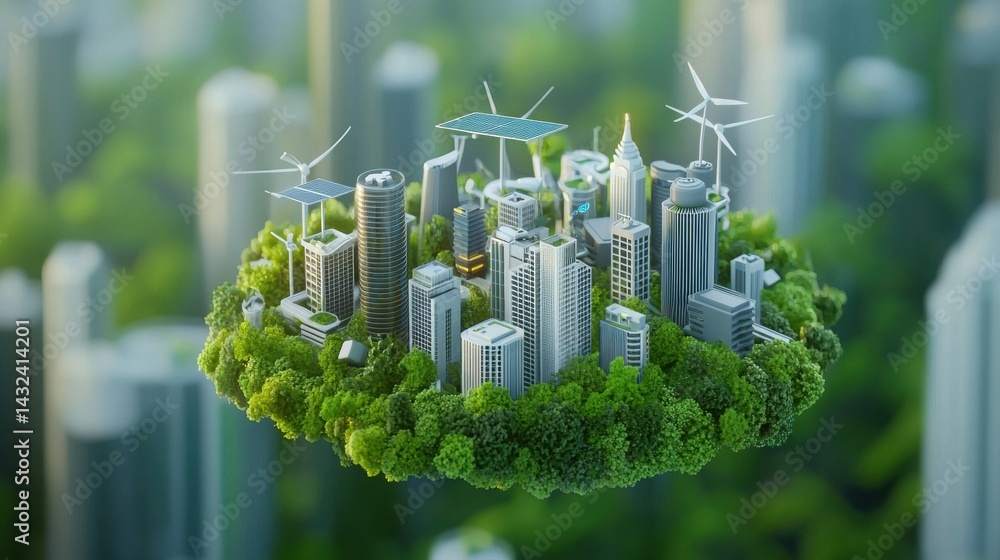 Surreal Vision of a City Constructed Entirely from Renewable Resources in High Fidelity Surreal Vision of a City Constructed Entirely from Renewable Resources in High Fidelity