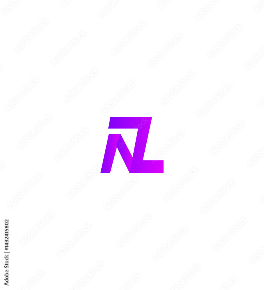 Modern Purple Gradient NZ Letter Logo Design Branding Modern Purple Gradient NZ Letter Logo Design Branding