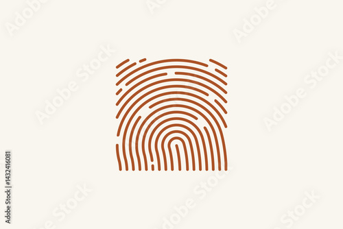 Square finger print fingerprint lock secure logo vector image
