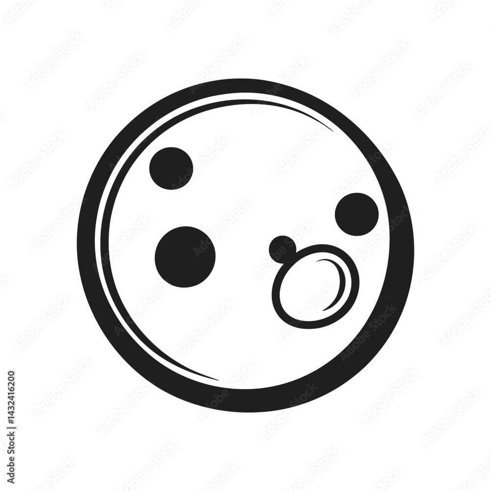 Stylized Abstract Icon with Circular Design and Bold Black Elements on Transparent Background Stylized Abstract Icon with Circular Design and Bold Black Elements on Transparent Background