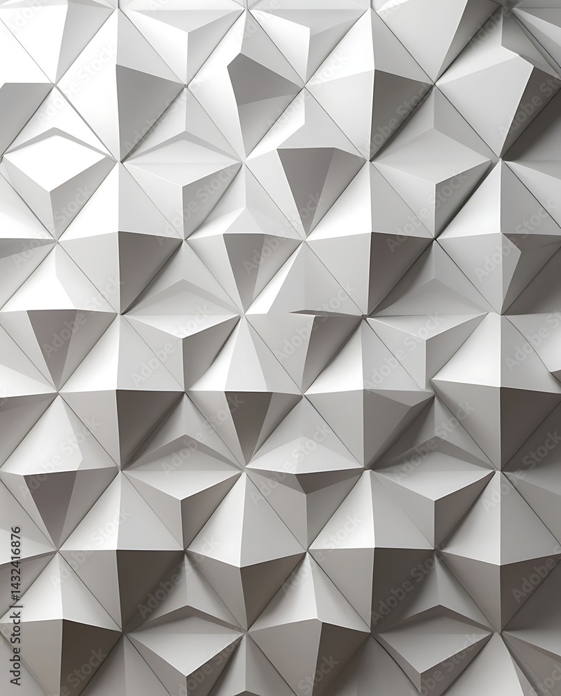 A modern, abstract white geometric wall with intricate, faceted patterns that create a sense of depth and dimension. This textured surface is perfect for contemporary design and interior decor.
A modern, abstract white geometric wall with intricate, faceted patterns that create a sense of depth and dimension. This textured surface is perfect for contemporary design and interior decor.