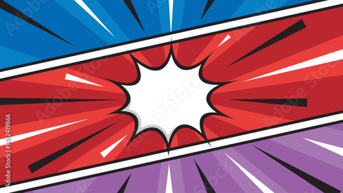 Blank comic cartoon background. empty dialog background. Comic background cartoon style