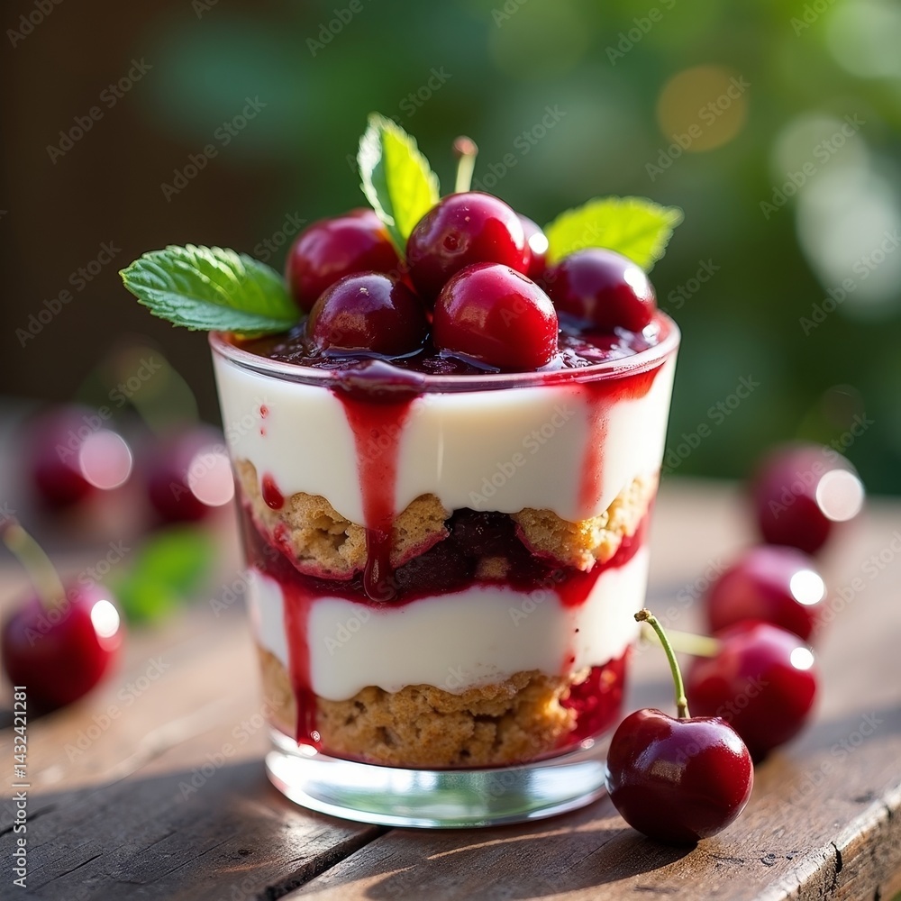 custom made wallpaper toronto digitalA delicious dessert of cold, white ice cream with sweet red cherries and fresh berries