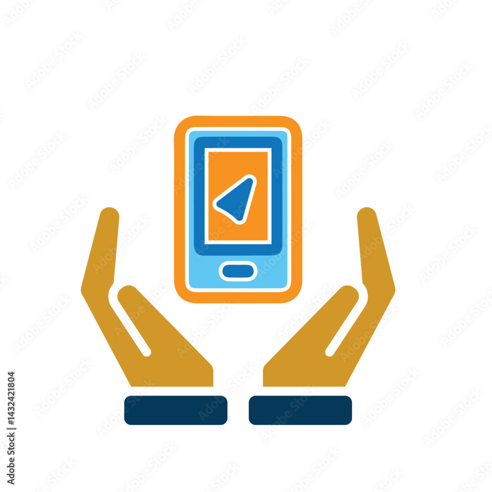 Obraz premium travel icon. gps or direction icon in hand. exploration, adventure, vacation, camping. Solid design style. vector template design