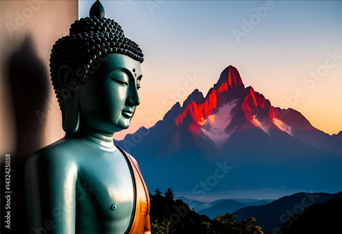 buddha at sunset
