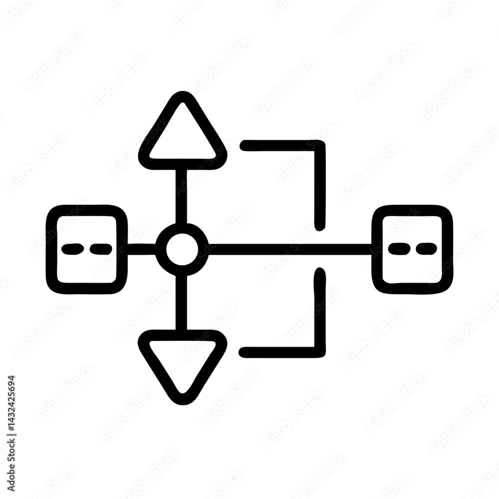 Data Transfer Icon with Arrows - Digital Technology
