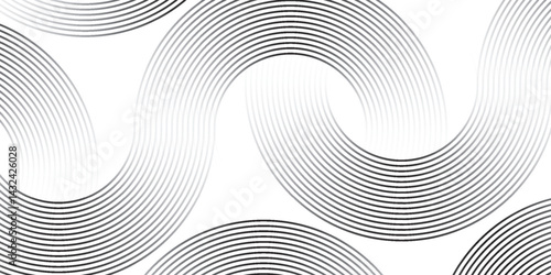 Abstract circle lines on dark blue background. Geometric stripe lineaAbstract gold circle lines on dark background. Geometric stripe line art design. art design for poster, brochure, cover, website