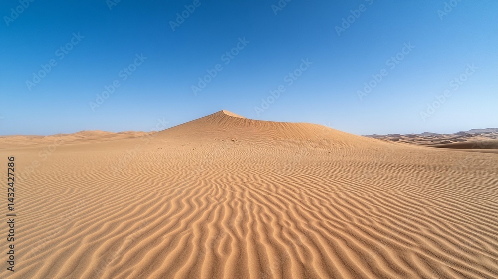 Serene desert landscape under a vast blue sky Serene desert landscape under a vast blue sky