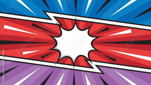 Blank comic cartoon background. empty dialog background. Comic background cartoon style