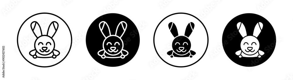 Obraz premium Bunny in hole Simple vector icons illustrations for graphic design.