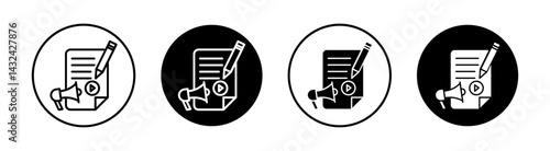 Content marketing Simple vector icons illustrations for graphic design.
