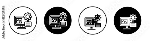 Content management Simple vector icons illustrations for graphic design.