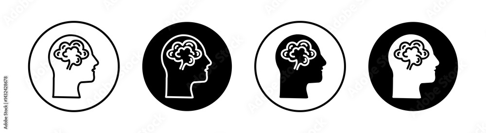 Human head with the brain Simple vector icons illustrations for graphic design. Human head with the brain Simple vector icons illustrations for graphic design.