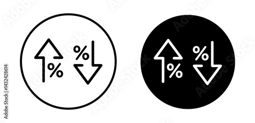 High and Low Percent arrow Simple vector icons illustrations for graphic design.