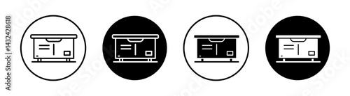 Horizontal shop refrigerator Simple vector icons illustrations for graphic design.