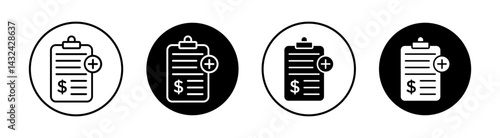 Hospital bill Simple vector icons illustrations for graphic design.