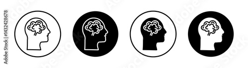 Human head with the brain Simple vector icons illustrations for graphic design.