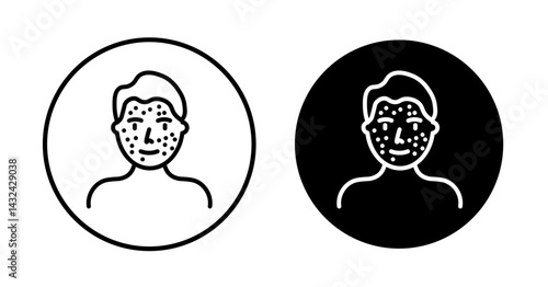 Man acne on face Simple vector icons illustrations for graphic design.