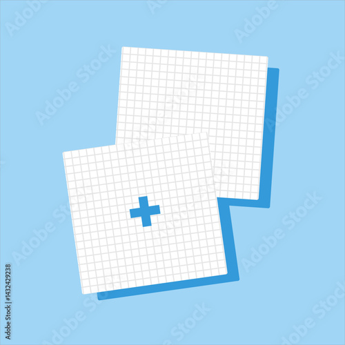 Sterile Gauze Cloth, for Wounds, Treatment by Doctor, First Aid Medical Equipment, Wound Dressing, flat design style  