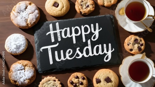 Enjoying Cookies and Tea for a Happy Tuesday Celebration