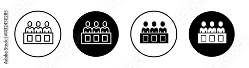 Trial by jury Simple vector icons illustrations for graphic design.