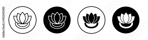 Water lily Simple vector icons illustrations for graphic design.