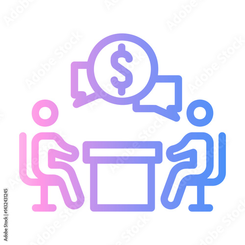 negotiate Line Gradient Icon