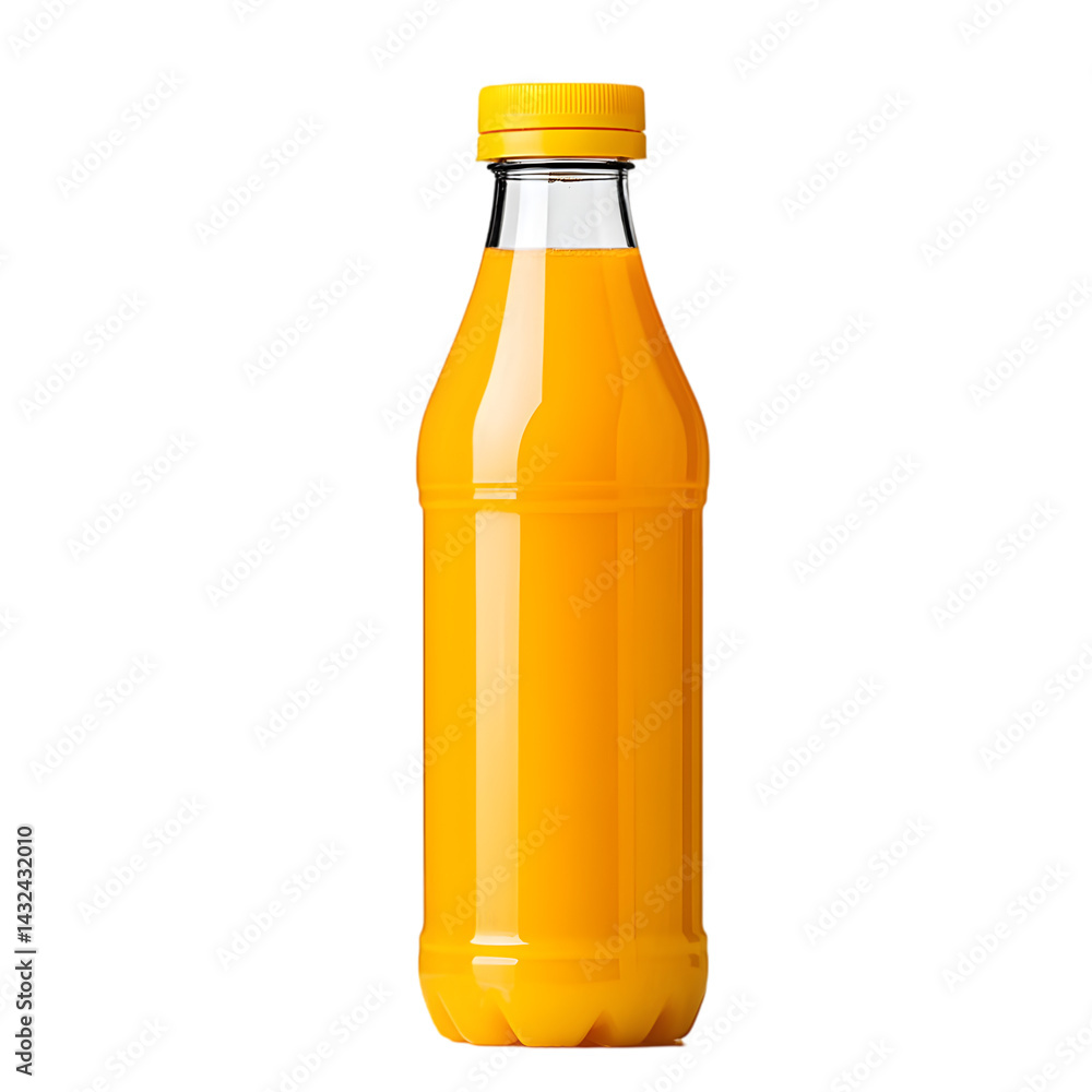 A liter plastic bottle filled with vibrant orange juice, featuring a yellow cap, perfect for refreshing beverages, healthy drinks, or on-the-go consumption A liter plastic bottle filled with vibrant orange juice, featuring a yellow cap, perfect for refreshing beverages, healthy drinks, or on-the-go consumption