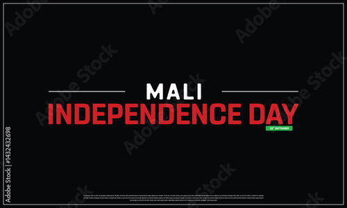 Mali Independence Day on a black background, Vector design of Independence Day of Mali, Typographic Design of Mali National Day, Flag typography of Mali