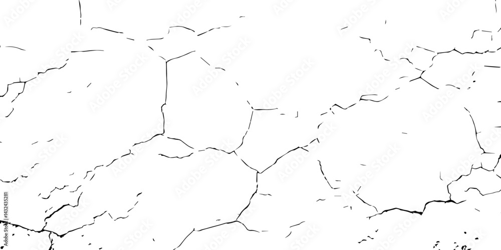 Obraz premium High-Resolution Vector Texture of Dry Cracked Earth with Transparent Background – Grunge Distressed Overlay Featuring Natural Split Lines and Soil Fractures 